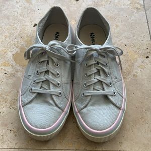 Superga 2750 silver rainbow stripe sneaker - size 38